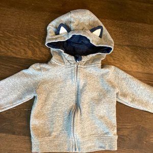 Toddler's Gray DIP Hoodie with Ears! 18-24 Months